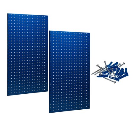 Triton Products (2) 24 In. W x 42-1/2 In. H Blue Epoxy 18-Gauge Steel Square Hole Pegboards Mounting Hardware LB2-B